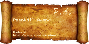 Psenkó Amand névjegykártya