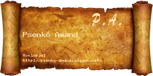Psenkó Amand névjegykártya