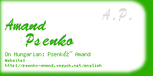 amand psenko business card